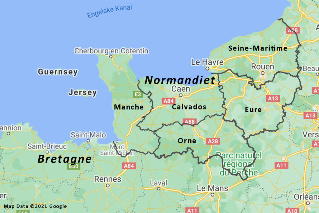 kort over Normandiet